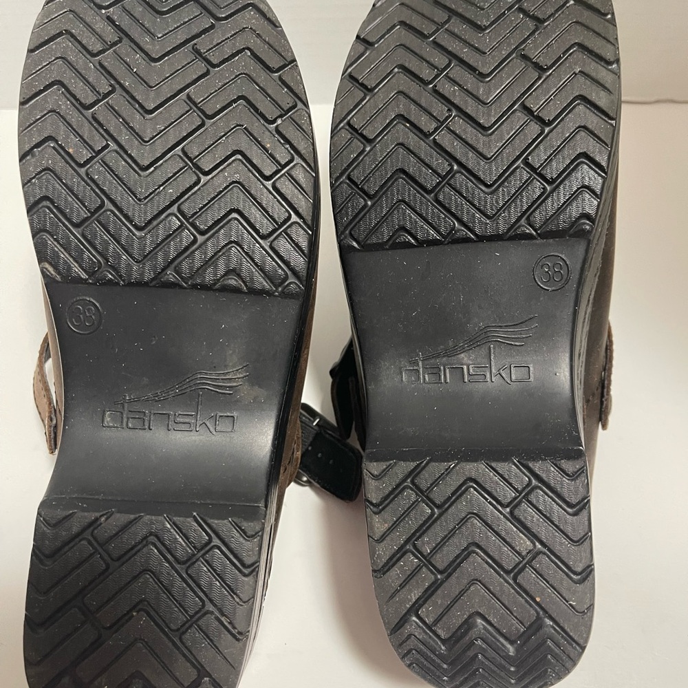 Dansko open back with straps Brown Leather Clogs size 8 - Picture 6 of 6